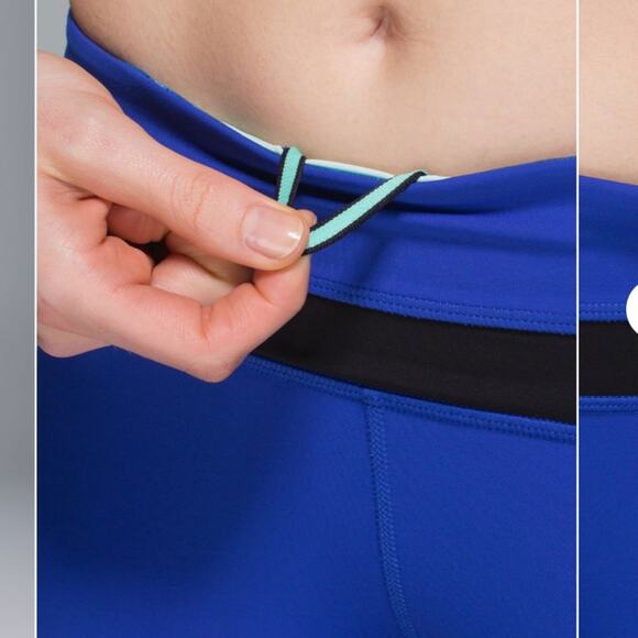 Lululemon run inspire ll crop (mesh) in harbor blue / black - Picture 10 of 11